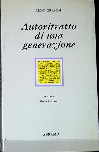 Autoritratto di una generazione - Aldo Grandi - copertina