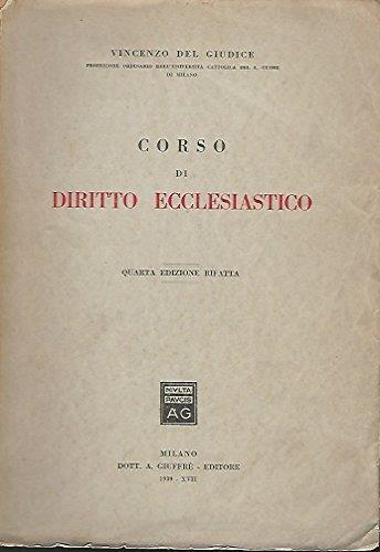 Corso di diritto ecclesiastico - Vincenzo Del Giudice - copertina