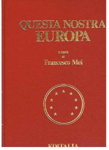 Questa nostra Europa - Francesco Mei - copertina