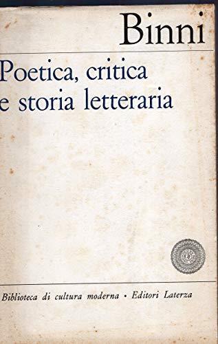 Poetica , critica e storia letteraria ( 1970 ) - Walter Binni - copertina