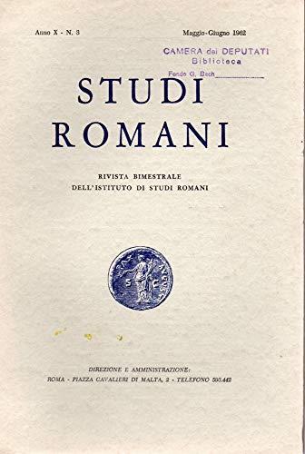 Studi Romani - rivista bimestrale . Anno X n. 3 Mag/giu 1962 - copertina