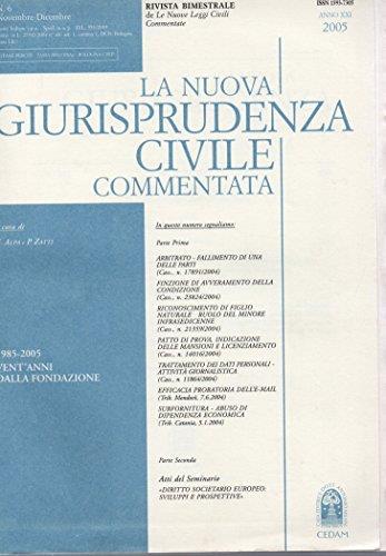 La Nuova Giurisprudenza Civile Commentata Novembre-Dicembre 2004 - copertina