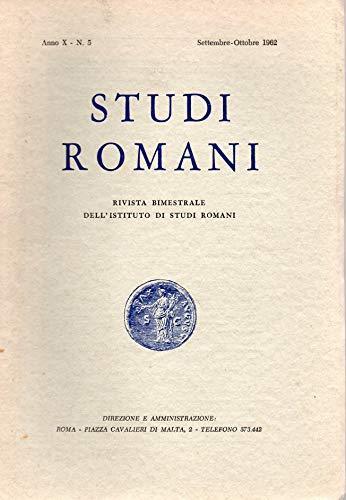 Studi Romani - rivista bimestrale . Anno X n. 5 Mag/giu 1962 - copertina