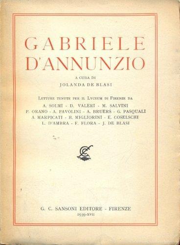 Gabriele D'Annunzio - Jolanda De Blasi - copertina