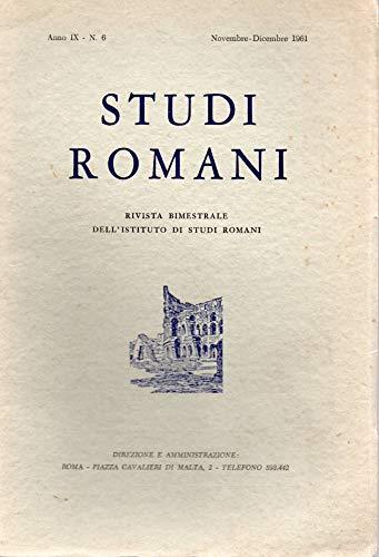 Studi romani rivista bimestrale Anno IX N. 6 sett/ott 1961 - copertina