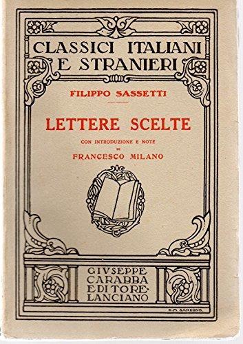 Lettere scelte - Filippo Sassetti - copertina