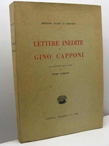 Lettere inedite a Gino Capponi - Hortense Allart de Méritens - copertina