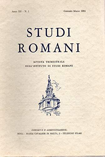 Studi Romani rivista trimestrale - Anno XII n. 1 Gen/mar 1964 - copertina