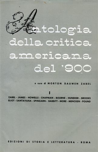 Antologia della critica americana del '900 - Morton Dauwen Zabel - copertina