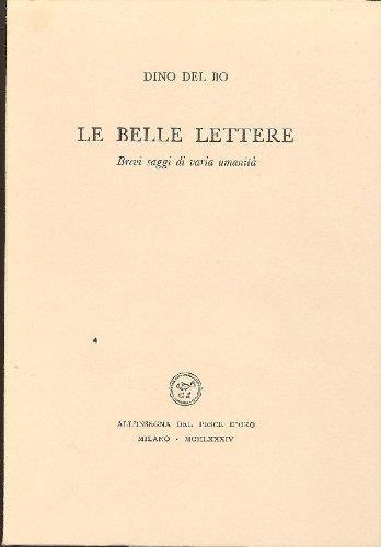 Le belle lettere - Dino Del Bo - copertina