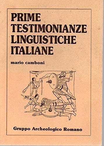 Prime testimonianze linguistiche italiane - copertina