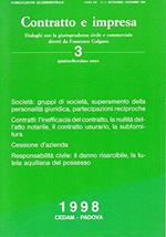 Contratto e Impresa - dialoghi con la giurisprudenza civile e commerciale 1998 III° volume