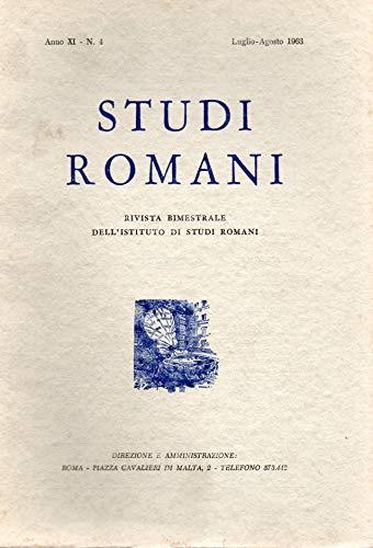 Studi Romani rivista bimestrali - Anno XI n. 4 Lug/Ago 1963 - copertina