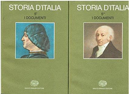 Storia d'Italia v. 5: I documenti, 2 tomi - copertina