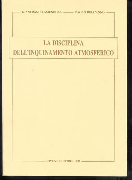 La disciplina dell'inquinamento atmosferico - copertina