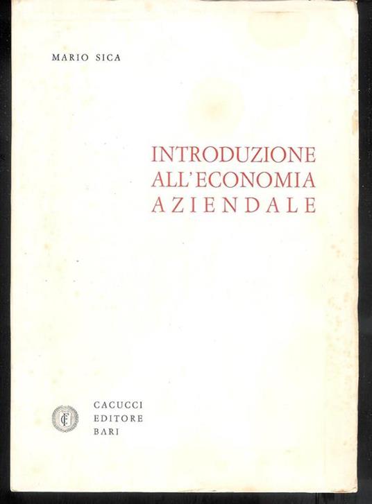 Introduzione all'economia aziendale - Mario Sica - copertina