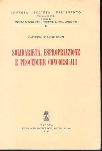 Solidarietà, espropriazione e procedure concorsuali - copertina