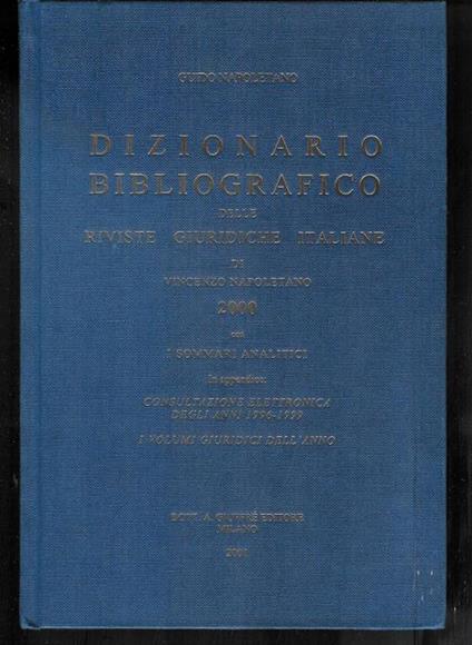 Dizionario bibliografico delle riviste giuridiche italiane - anno 2000 - copertina