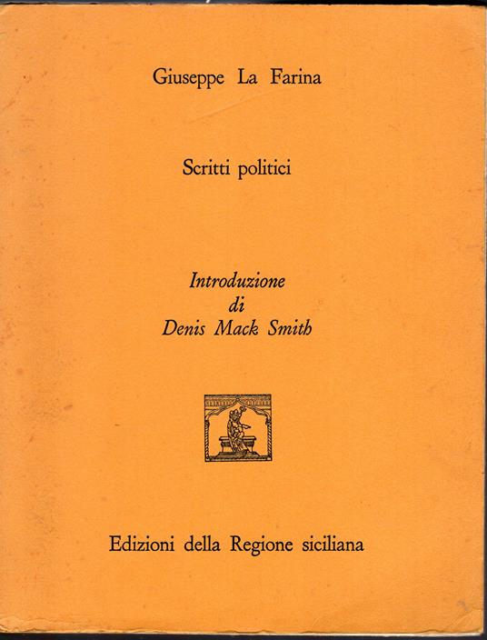 Scritti politici - Giuseppe La Farina - copertina