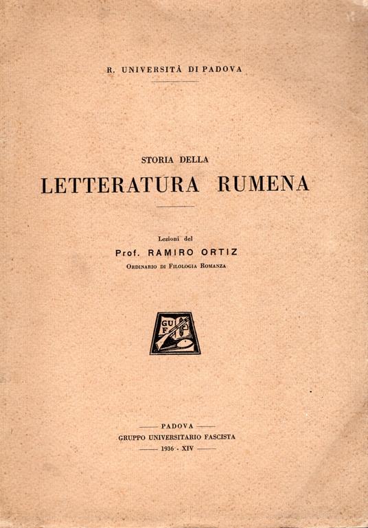 Storia della letteratura Rumena - copertina