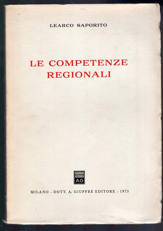 Le competenze regionali - copertina