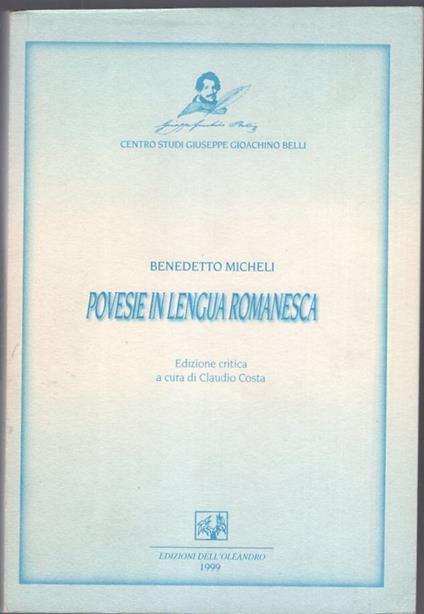 Povesie In Lengua Romanesca - Benedetto Micheli - copertina