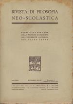 Rivista di filosofia neo-scolastica anno XXIX, fascicolo 5, settembre 1937