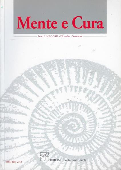 Mente e Cura, anno I, n.1-2, Dicembre, 2010 - copertina