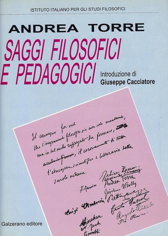 Saggi filosofici e pedagogici - Andrea Torre - copertina