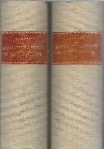 Degli ammaestramenti di letteratura: quattro libri in due volumi - Ferdinando Ranalli - copertina