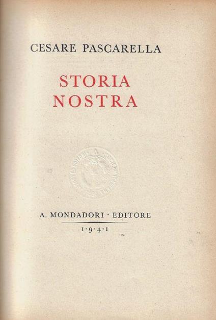 Storia nostra - Cesare Pascarella - copertina