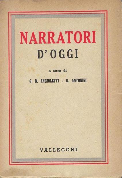 Narratori italiani d'oggi - copertina