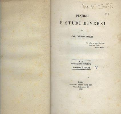 Pensieri e studi diversi - copertina