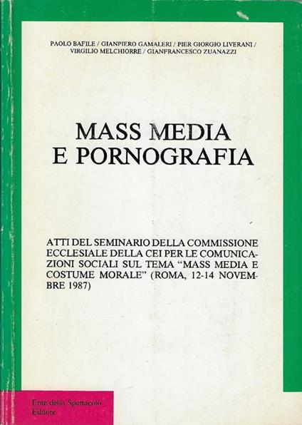 Mass media e pornografia - copertina