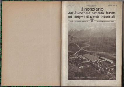 Il notiziario dell'associazione nazionale fascista dei dirigenti di aziende industriali: 1933 annata completa - copertina