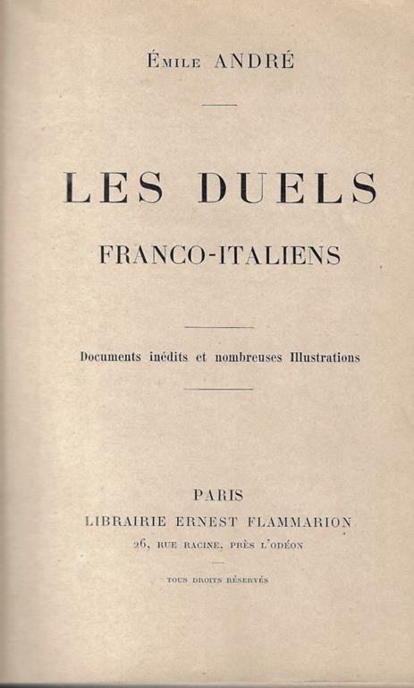 Les duels franco-italiens - copertina