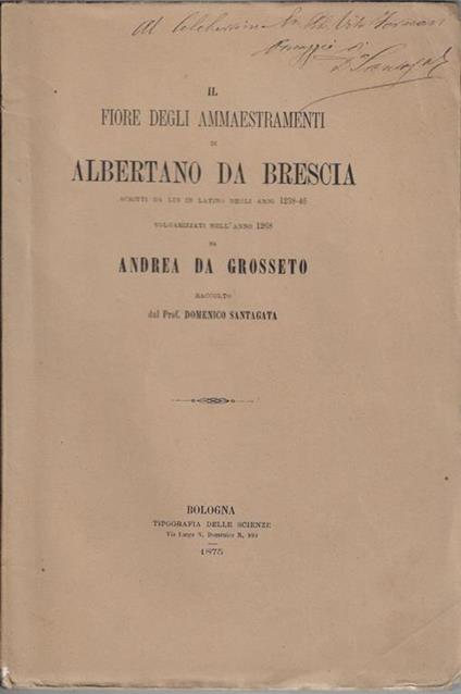 Il fiore degli ammaestramenti - Albertano da Brescia - copertina