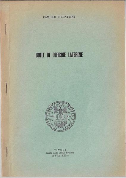 Bolli di officine laterizie - copertina