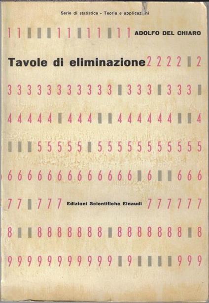 Tavole di eliminazione - Adolfo Del Chiaro - copertina