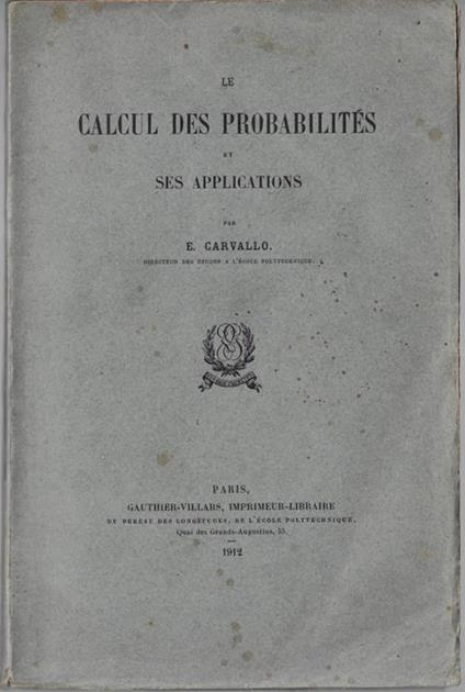 Le calcul des probabilités et ses applications - copertina