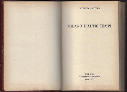 Milano d'altri tempi - Caterina Santoro - copertina