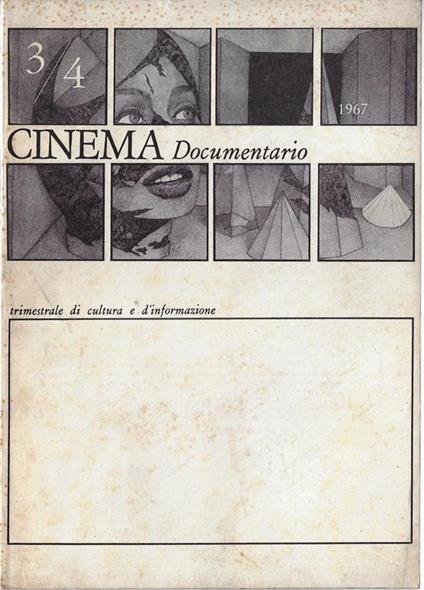 Cinema documentario: trimestrale di cultura e d'informazione, n. 3-4, 1967 - copertina