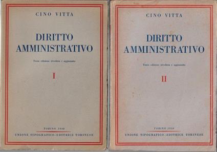 Diritto amministrativo (2 volumi) - Cino Vitta - copertina