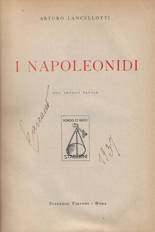 I Napoleonidi - Arturo Lancelotti - copertina