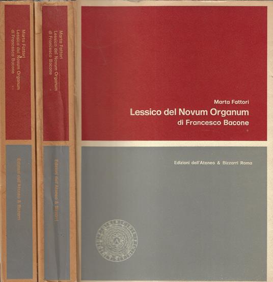 Lessico del Novum organum di Francesco Bacone - Marta Fattori - copertina