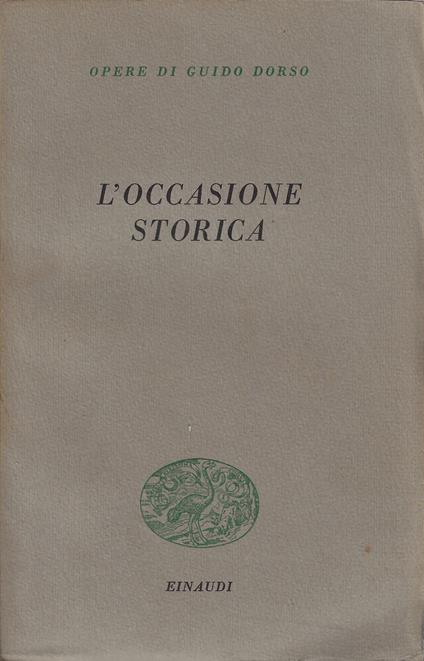 L' occasione storica - Guido Dorso - copertina