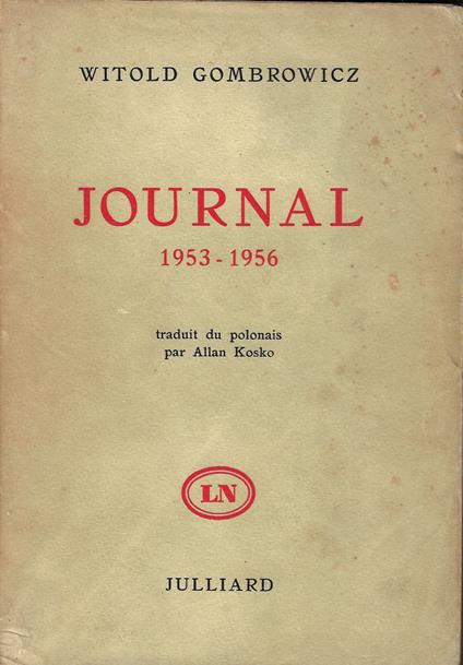 Journal : 1953-1956 - Witold Gombrowicz - copertina