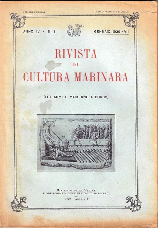 Rivista di cultura marinara: Gennaio 1929 VII - copertina