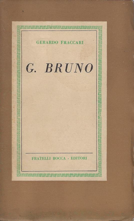 G. Bruno - Gerardo Fraccari - copertina