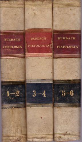 Trattato di fisiologia. I. II. III. (1-2 3-4 5-6) - C.F Burdach - copertina